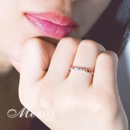 マルチカラー7石 天然 サファイア アミュレット ハーフ エタニティ