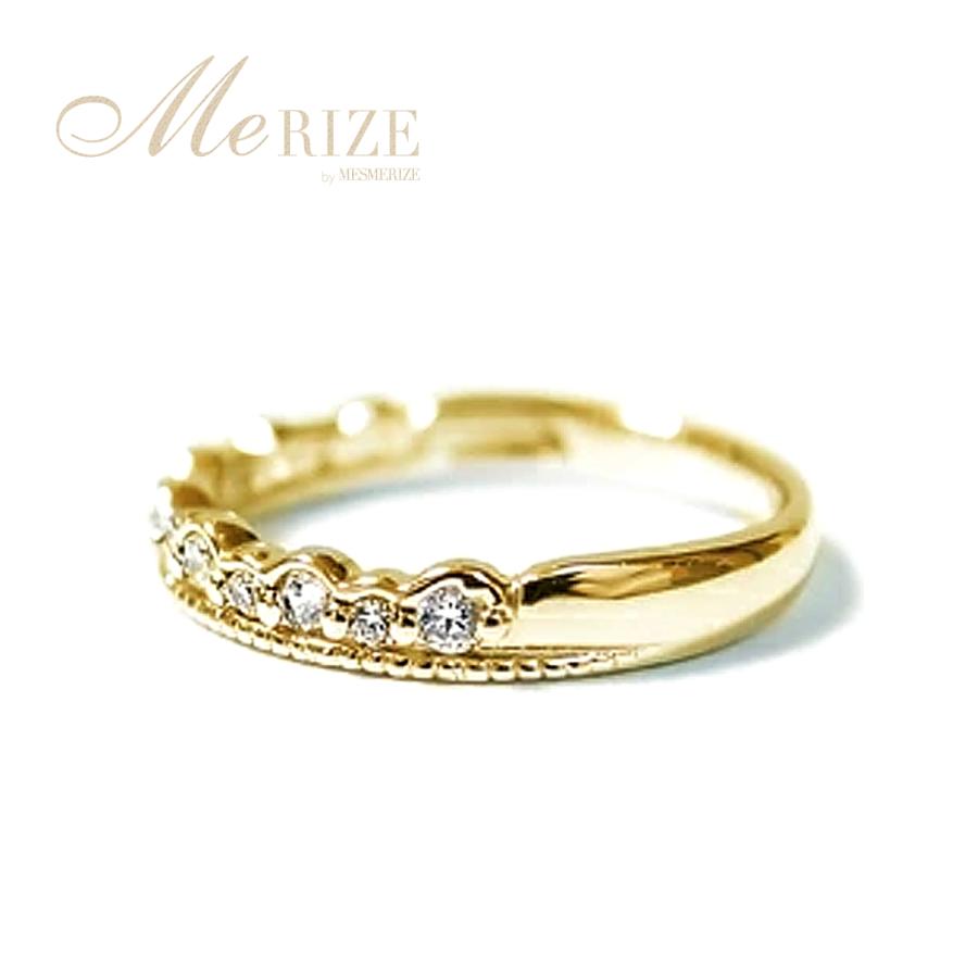 天然 ダイヤ 0.20ct プリンセス ハーフ エタニティ リング K18 K10 ゴールド各色 指輪 ダイヤモンド 13石 0.2カラット 18金  10金 品質保証書付の画像