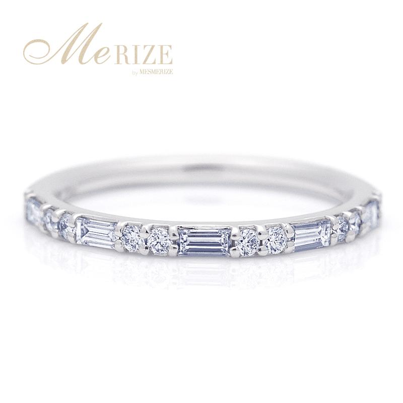 天然 ダイヤモンド バケットカットエタニティ リング K18 ゴールド各色