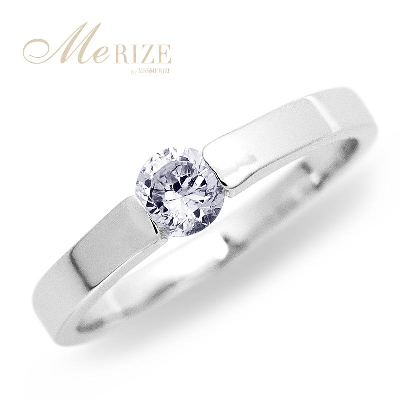 天然大粒一粒 ダイヤ 0.23ct 平打ち シンプル リング K18 ゴールド各色