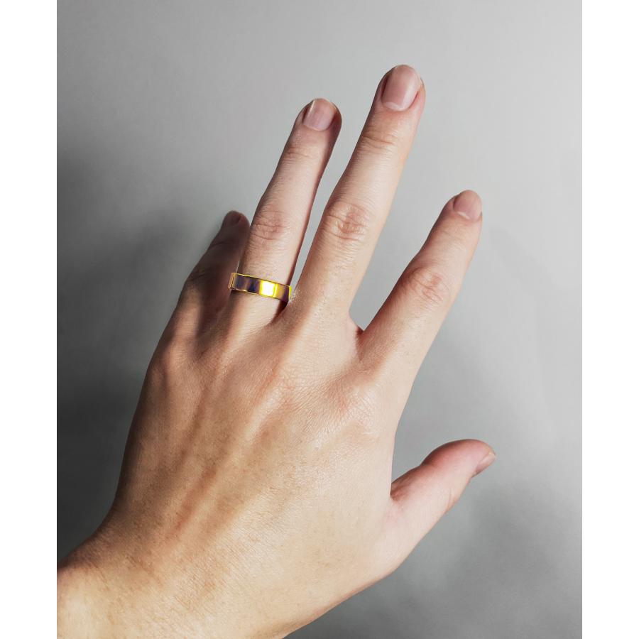 ユニセックス 5.0mm 幅広 平打ち フラット バンド リング K18 ユニセックス 5.0mm 幅広 平打ち フラット バンド リング K18