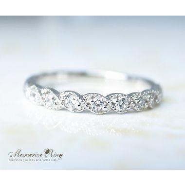 pt950 pt900 天然 ダイヤ 0.20ct プラチナ ミル打ち ハーフ エタニティ  