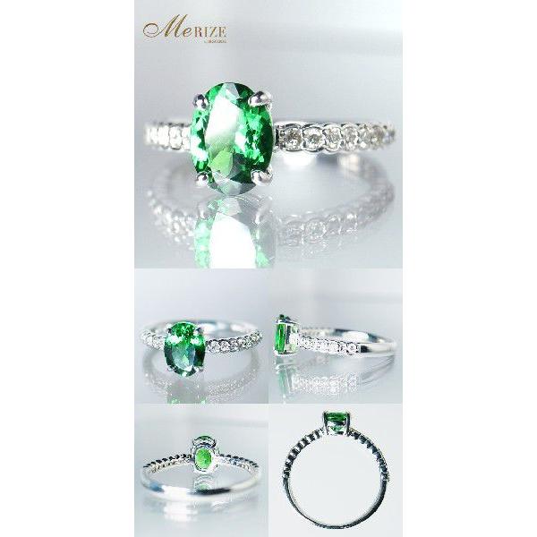 pt950 pt900 天然 グリーン ガーネット 1.0ct 大粒 一粒 ダイヤ  