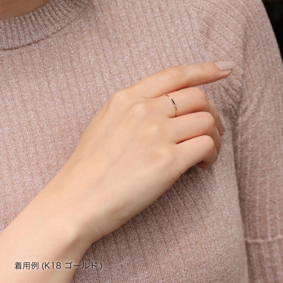 指輪 プラチナ 18金 K18 ピンクゴールド レディース 華奢 細身 シンプル one point ring ワンポイントリング 0号〜20号|jewelry-petit|12