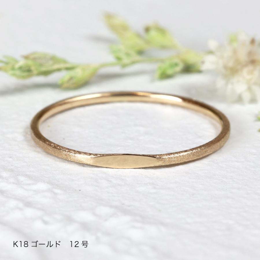 指輪 プラチナ 18金 K18 ピンクゴールド レディース 華奢 細身 シンプル one point ring ワンポイントリング 0号〜20号|jewelry-petit|18