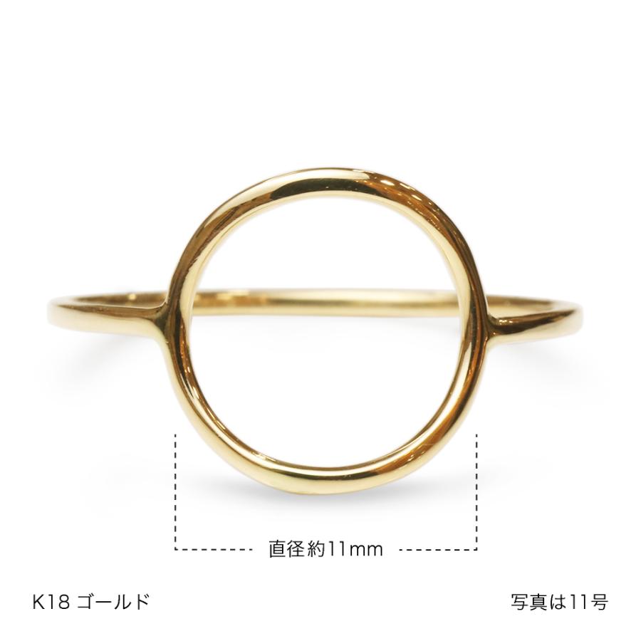 指輪 レディース リング シンプル 18金 K18 ピンクゴールド プラチナ circle ring サークルリング 華奢 細身 極細 0号〜20号 プレゼント ギフト 記念日 誕生日｜jewelry-petit｜02