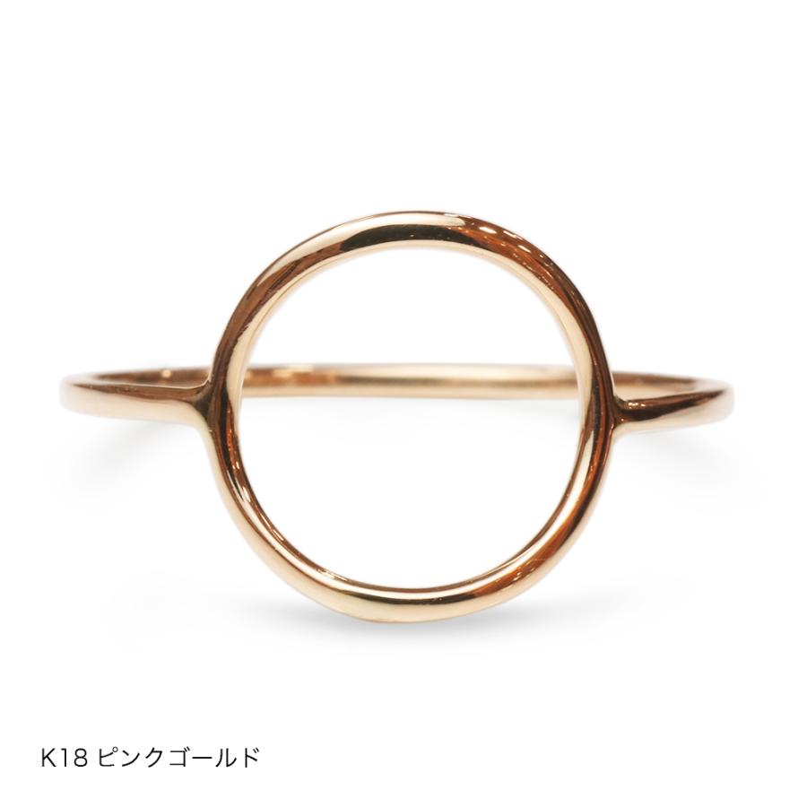 指輪 レディース リング シンプル 18金 K18 ピンクゴールド プラチナ circle ring サークルリング 華奢 細身 極細 0号〜20号 プレゼント ギフト 記念日 誕生日｜jewelry-petit｜03