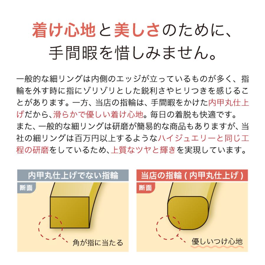 指輪 レディース ピンキーリング シンプル 18金 K18 ピンクゴールド プラチナ hammered-PR 華奢 細身 極細 槌目 -3号〜7号 プレゼント ギフト 記念日 誕生日｜jewelry-petit｜04