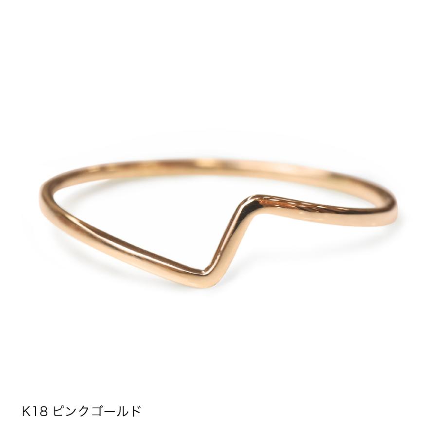 指輪 レディース リング シンプル 18金 K18 ピンクゴールド プラチナ