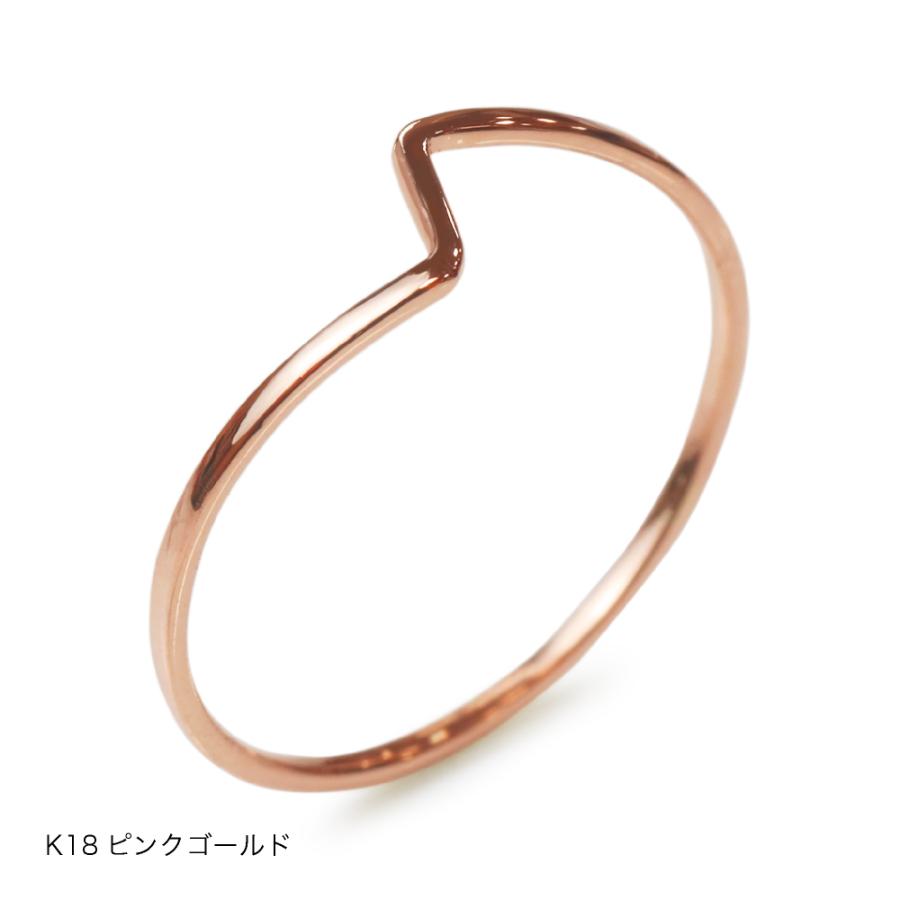 指輪 レディース リング シンプル 18金 K18 ピンクゴールド プラチナ