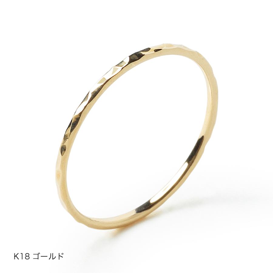 プレゼント 指輪 プラチナ 18金 K18 ピンクゴールド hammered ハンマード レディース 華奢 細身 シンプル 槌目 0号〜20号|jewelry-petit|19