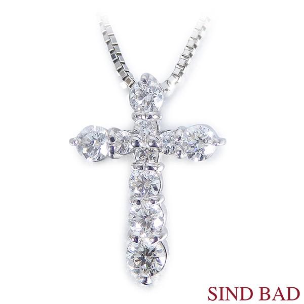 スイートテン ダイヤモンド ダイヤクロスネックレス プラチナ ネックレス ペンダント 0.730ct 【スイート10】
