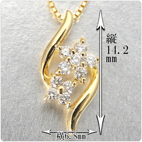 スイートテンダイヤモンド K18 イエローゴールド ネックレス ペンダント 0.12ct ダイヤモンド10石 【スイートテン ダイヤモンド】の画像