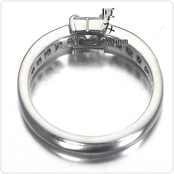 レクタンギュラー カット ダイヤモンド 0.281ct 指輪 婚約指輪 中央 