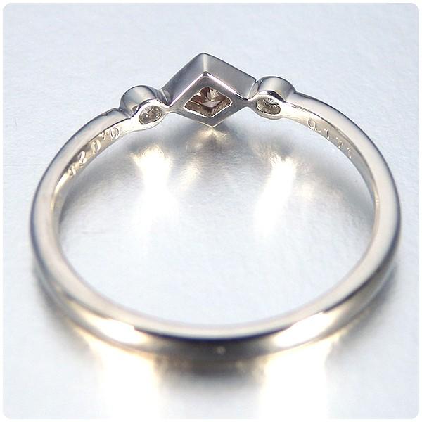 ピンクダイヤ 指輪 プラチナ リング 0.171ct センターダイヤ ピンクダイヤモンド ファンシー ブラウン  ピンク 中央宝石研究所鑑定書付きの画像