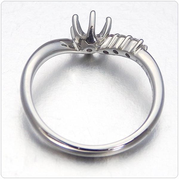 デザイン枠（空枠）- 脇石ピンクダイヤモンド(0.017ct)・ダイヤモンド(0.066ct)（中石別料金） オーダーメイド 婚約指輪の画像