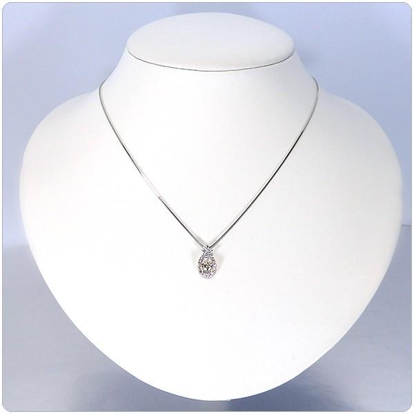 イエローダイヤ ネックレス トップ プラチナ ペンダント ヘッド 天然イエローダイヤ 0.463ct DGL鑑定書付きの画像