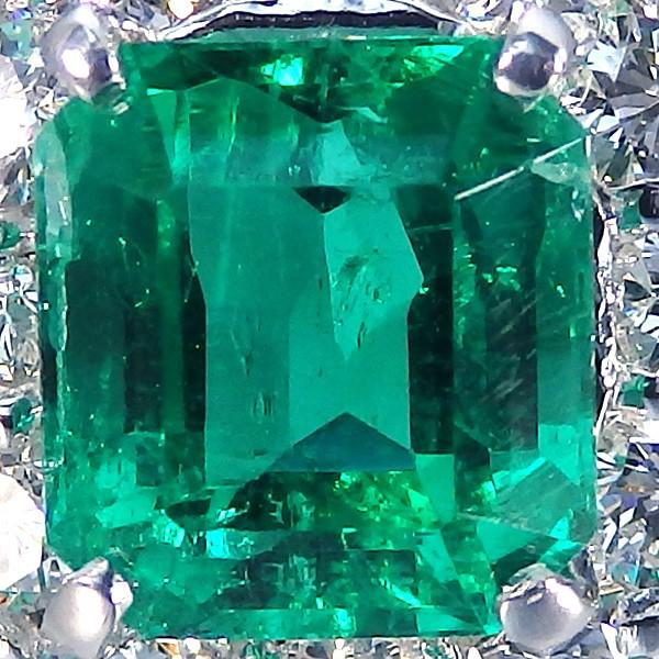 エメラルド 指輪 プラチナ 1.23ct ダイヤ 0.607ct 中央宝石研究 エメラルド 指輪 プラチナ 1.23ct ダイヤ 0.607ct 中央宝石研究