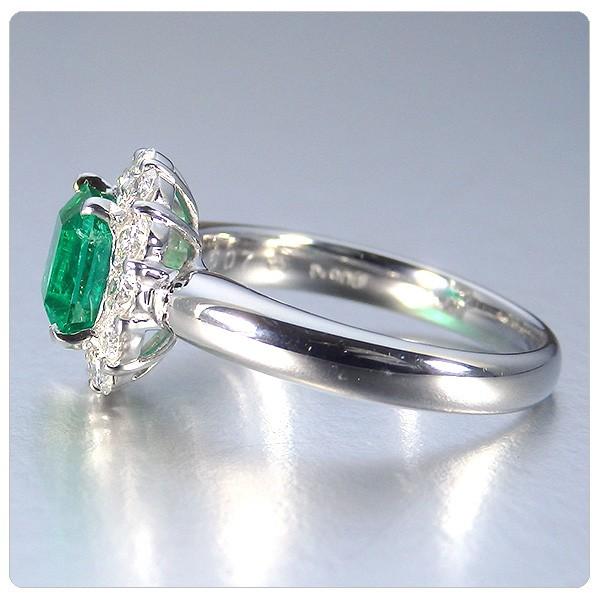エメラルド 指輪 プラチナ 1.23ct ダイヤ 0.607ct 中央宝石研究 エメラルド 指輪 プラチナ 1.23ct ダイヤ 0.607ct 中央宝石研究