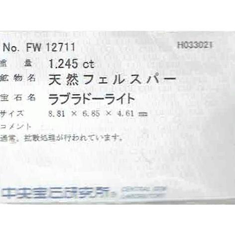 ラブラドーライト 1.245ct フェルスパー ペンダント K18 イエロー