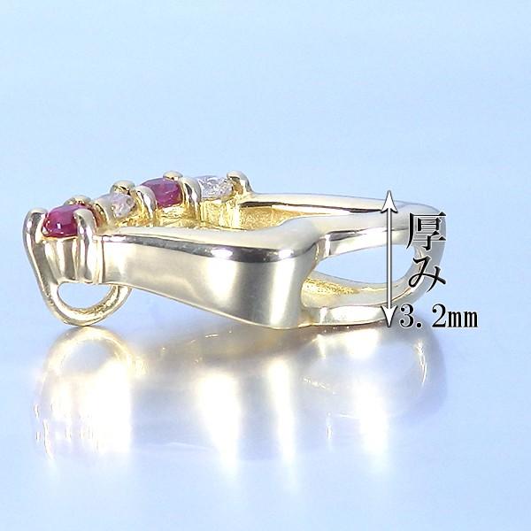 ルビー ネックレス K18 イエローゴールド ペンダント 0.04ct ダイヤモンド 0.03ct 【ルビー ペンダント】 7月 誕生石の画像