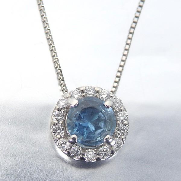 サンタマリアアクアマリン ペンダント アクアマリン 0.35ct ダイヤモンド 0.15ct プラチナ ネックレス　3月誕生石 0.3ct up 0.3カラット アップの画像