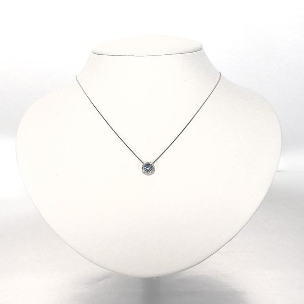 サンタマリアアクアマリン ペンダント アクアマリン 0.35ct ダイヤモンド 0.15ct プラチナ ネックレス　3月誕生石 0.3ct up 0.3カラット アップの画像
