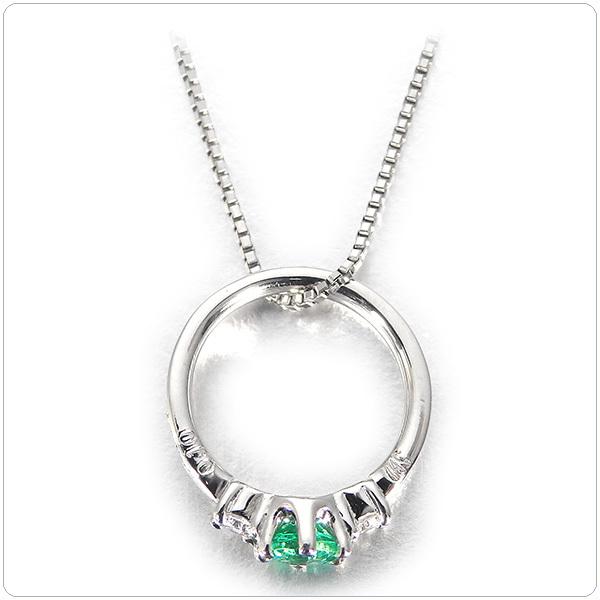 ベビーリング ネックレス  刻印無料  5月誕生石 エメラルド/プラチナ/出産祝い/バースデー/成人祝い /還暦祝い【 星凛-きらり】 | ブランド登録なし | 07