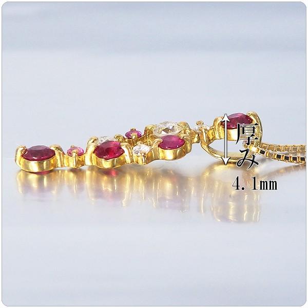 スイートテン ルビー ネックレス K18 ペンダント 0.3ct ダイヤモンド 0.13ct 誕生日 プレゼント【スイート10 ペンダント】 7月 誕生石の画像