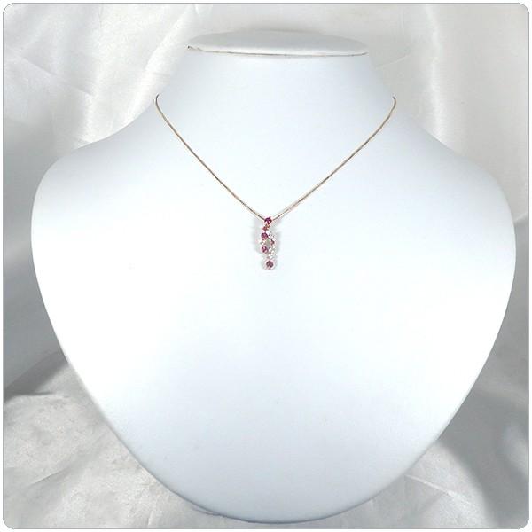 スイートテン ルビー ネックレス K18 ペンダント 0.3ct ダイヤモンド 0.13ct 誕生日 プレゼント【スイート10 ペンダント】 7月 誕生石の画像