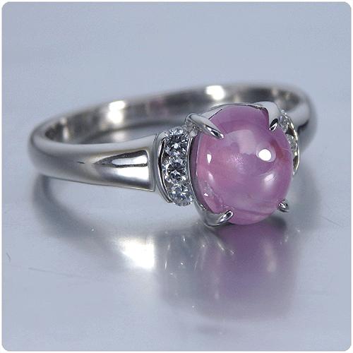 ピンクスターサファイア 指輪 プラチナ リング 1.568ct 【ピンク ピンクスターサファイア 指輪 プラチナ リング 1.568ct 【ピンク