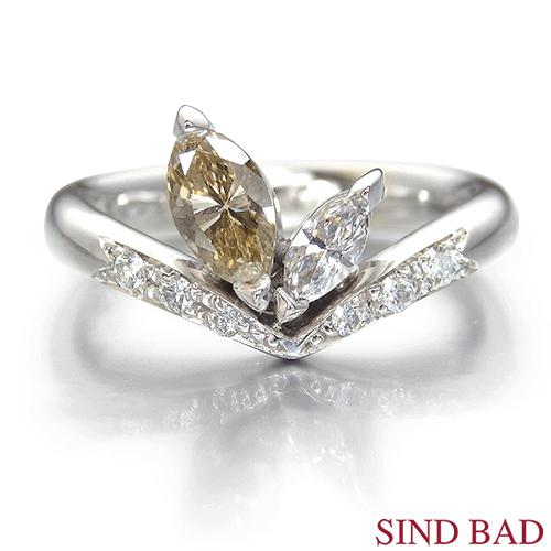 イエローダイヤ 指輪 プラチナ リング イエローダイヤモンド 0.420ct 