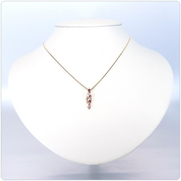 スイートテン ルビー ネックレス K18 ペンダント 0.3ct ダイヤモンド 0.1ct 【スイート10 ペンダント】 7月 誕生石の画像