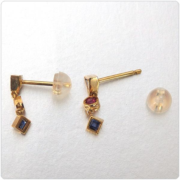 ダイヤモンド 0.067ct ルビー 0.12ct サファイア 0.126ct K18 イエロー
