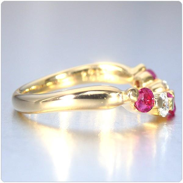 K18 天然ルビー　ダイヤモンド　リング　1,9グラム k18 大人可愛い ルビー ダイヤモンド リング