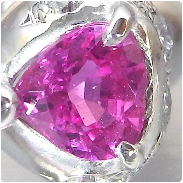 ピンクサファイア ハートシェイプ  指輪 サファイア プラチナ リング サファイヤ 0.543ct 【ピンクサファイヤ】9月誕生石の画像