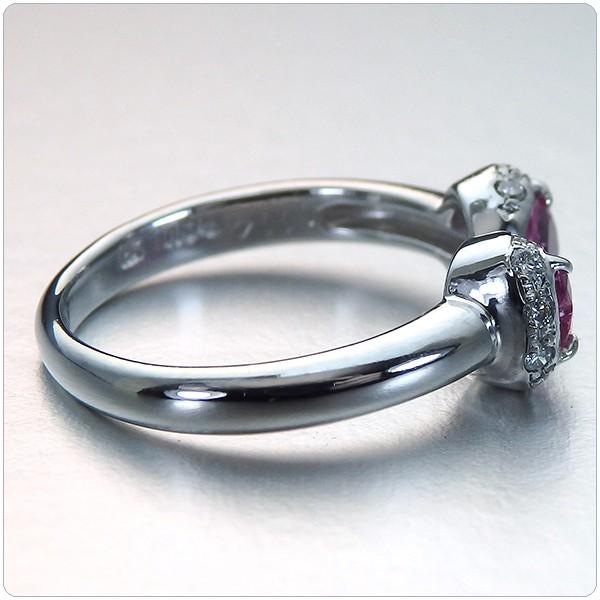 ピンクサファイア ハートシェイプ  指輪 サファイア プラチナ リング サファイヤ 0.543ct 【ピンクサファイヤ】9月誕生石の画像