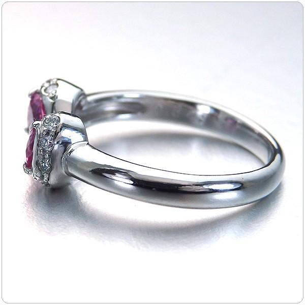 ピンクサファイア ハートシェイプ  指輪 サファイア プラチナ リング サファイヤ 0.543ct 【ピンクサファイヤ】9月誕生石の画像