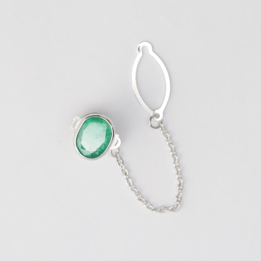 一点限り】ネクタイピン おしゃれ タイタック エメラルド 天然石 Pt900  