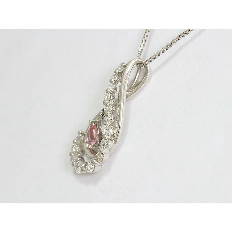 パパラチャサファイア 0.198ct ダイヤモンド 計0.27ct ネックレス 