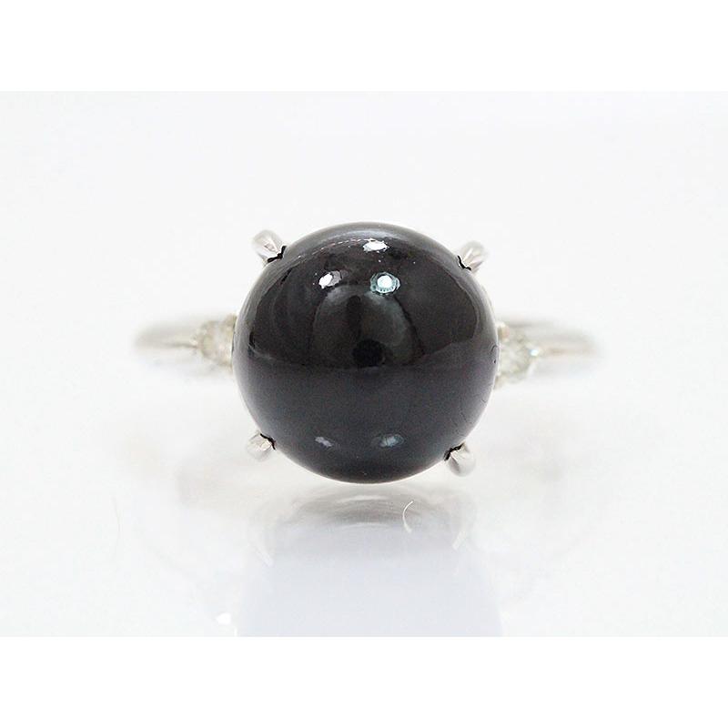 珊瑚 黒サンゴ /ダイヤモンド 計0.10ct リング 11号 プラチナ 珊瑚 黒サンゴ /ダイヤモンド 計0.10ct リング 11号 プラチナ