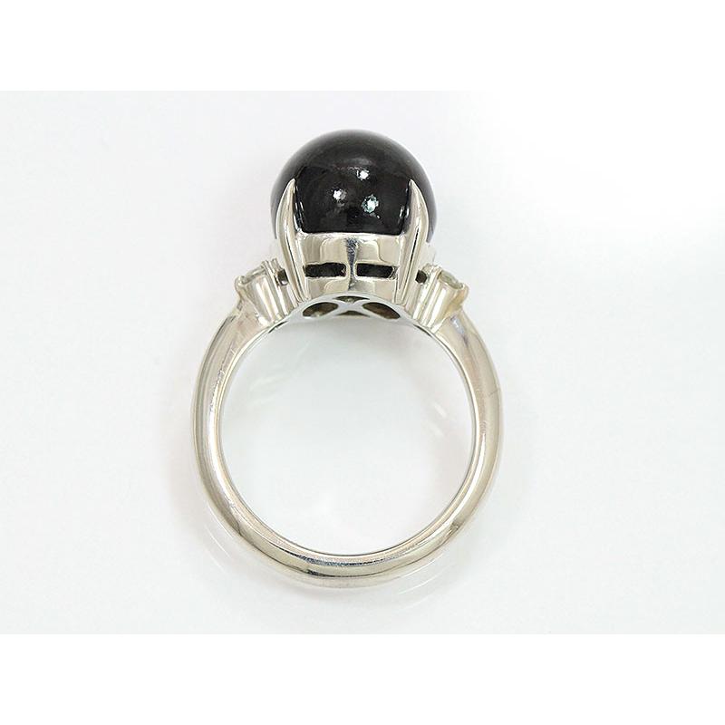 珊瑚 黒サンゴ /ダイヤモンド 計0.10ct リング 11号 プラチナ 珊瑚 黒サンゴ /ダイヤモンド 計0.10ct リング 11号 プラチナ