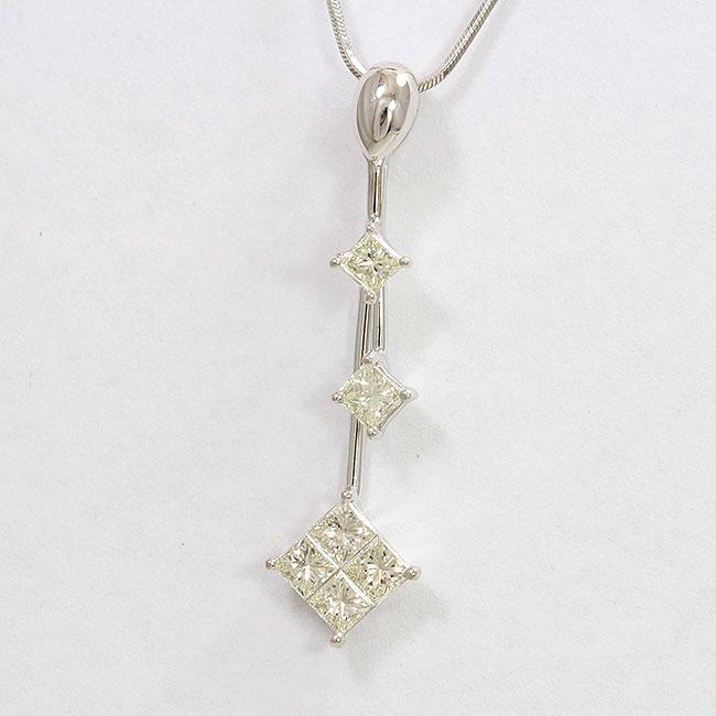 ネックレス ダイヤモンド 計0.70ct 18金ホワイトゴールド(K18WG 