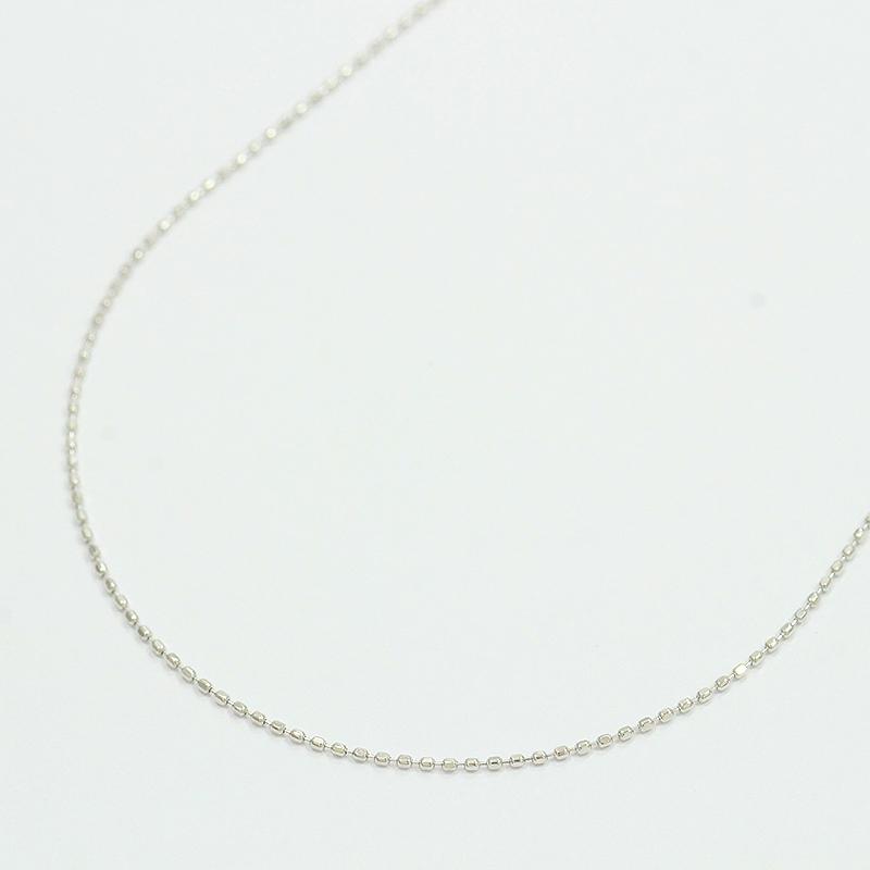 新品！カットボール チェーン ネックレス 18金ホワイトゴールド(K18WG
