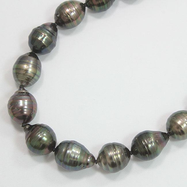 TASAKI(タサキ) 連ネックレス 南洋パール バロック 黒蝶真珠 14金  