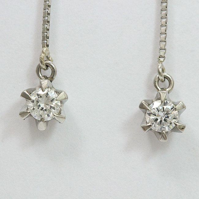 アメリカン ダイヤモンド 0.10ct×2 ピアス プラチナ(Pt900) 【中古  