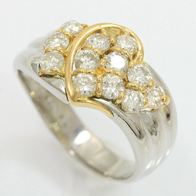リング ダイヤモンド 計1.02ct 11号 18金イエローゴールド(K18YG  