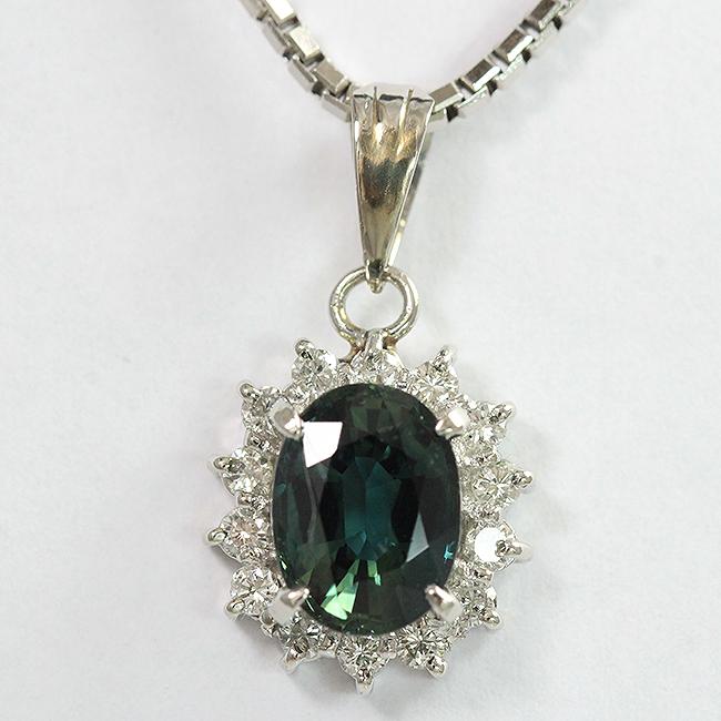 ネックレス サファイア 2.0ct/ダイヤモンド 計0.26ct プラチナ(Pt850  