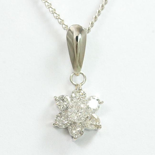 ダイヤモンド 計0.30ct ネックレス プラチナ(Pt850) 【中古
