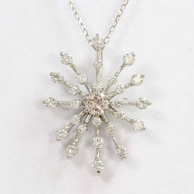 ネックレス 天然ピンクダイヤモンド 0.118ct/ダイヤモンド 計0.35ct 18 